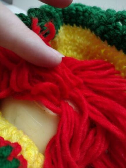 VINTAGE Strawberry Shortcake‎ Peppermint Stick Crocheted Doll With Hat - Picture 7 of 8